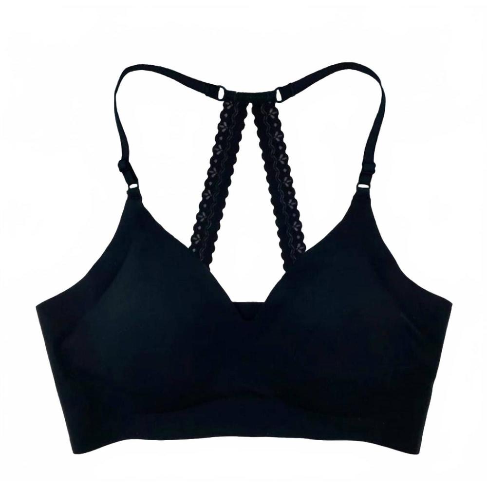 NEW PEARLLE women's kendall seamless bralette in black